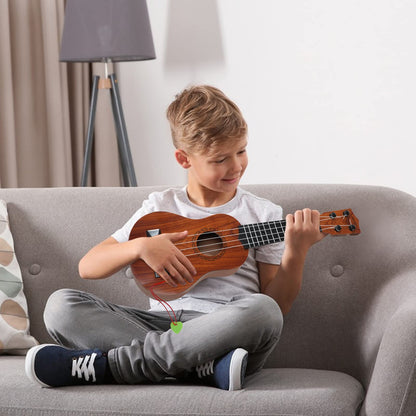 Raimy 17in Kids Ukulele Guitar - 4 Strings Mini Guitar Children Musical Instruments Educational Toys with Picks for Toddler Kids Boys Girls Beginner (Mahogany)