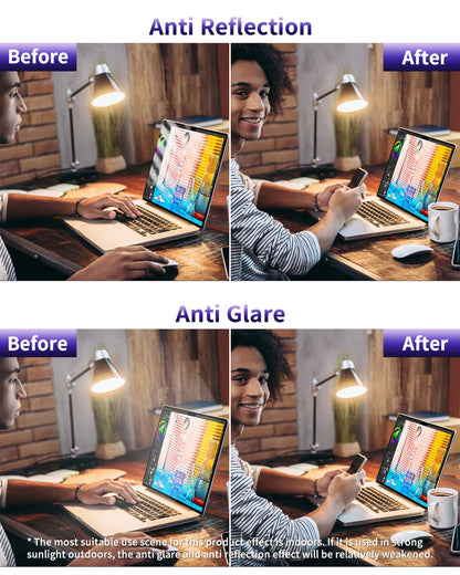 F FORITO 2-Pack Anti Blue Light Matte Screen Protector Compatible with MacBook Air 13.6 inch (2022-2025, M2, M3, M4), Eye Protection Blue Light Blocking & Anti Glare Laptop Screen Protector