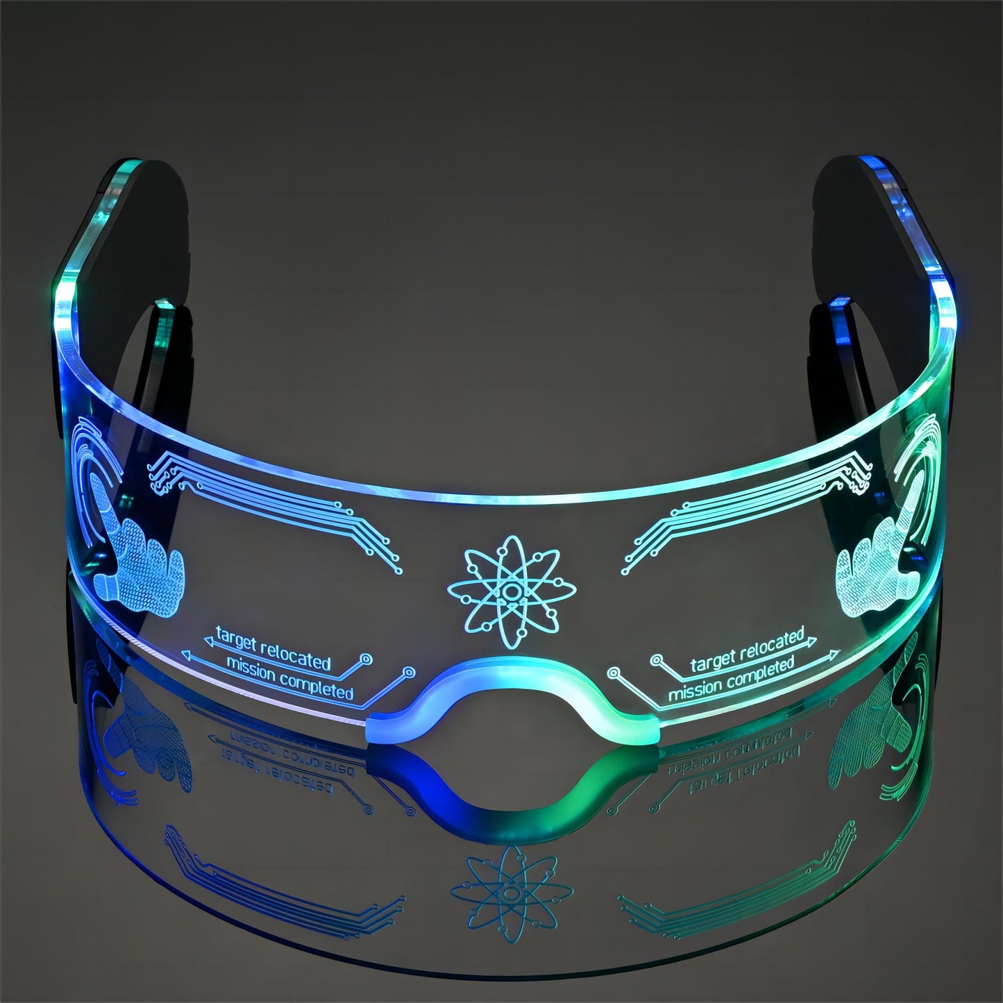 Oybete Led Light Up Glasses For Party LED Glass For Kids Adult Futuristic Sunglasses Multi Color Cosplay Costumes Neon Accessories,Gifts (Future Glasses)