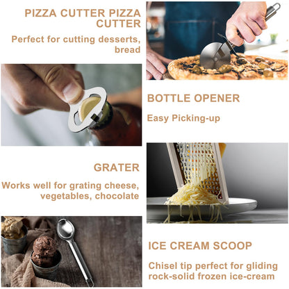 Kitchen Utensils Set-Umite Chef 34 Pcs Silicone Cooking Utensils Set for Nonstick Cookware-Silicone Spatulas Set, Stainless Steel Handle-Khaki Kitchen Gadgets Tools, Pots and Pans Accessories