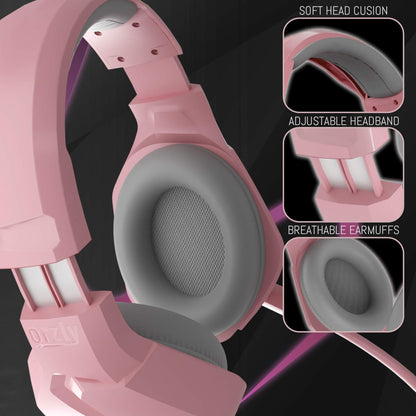 Orzly Gaming Headset (Pink) for PC and Gaming Consoles PS5, PS4, Xbox Series X | S, Xbox ONE, Nintendo Switch & Google Stadia Stereo Sound with Noise Cancelling mic - Hornet RXH-20 Nakuru Edition