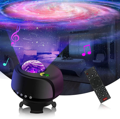 Larger Coverage Area Galaxy Projector,with Changing Galaxy Shapes Star Projector,Night Light with Bluetooth Speaker,White Noise,Gifts for Kids,Adults,Christmas,Birthday