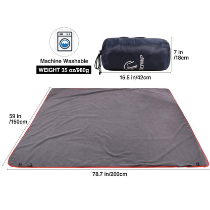 REDCAMP Large Waterproof Stadium Blanket for Cold Weather, Soft Warm Fleece Camping Blanket Windproof for Outdoor Sports, Dark Blue