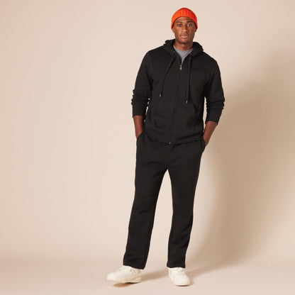 Amazon Essentials Men's Full-Zip Fleece Hoodie (Available in Big & Tall), Black, Small