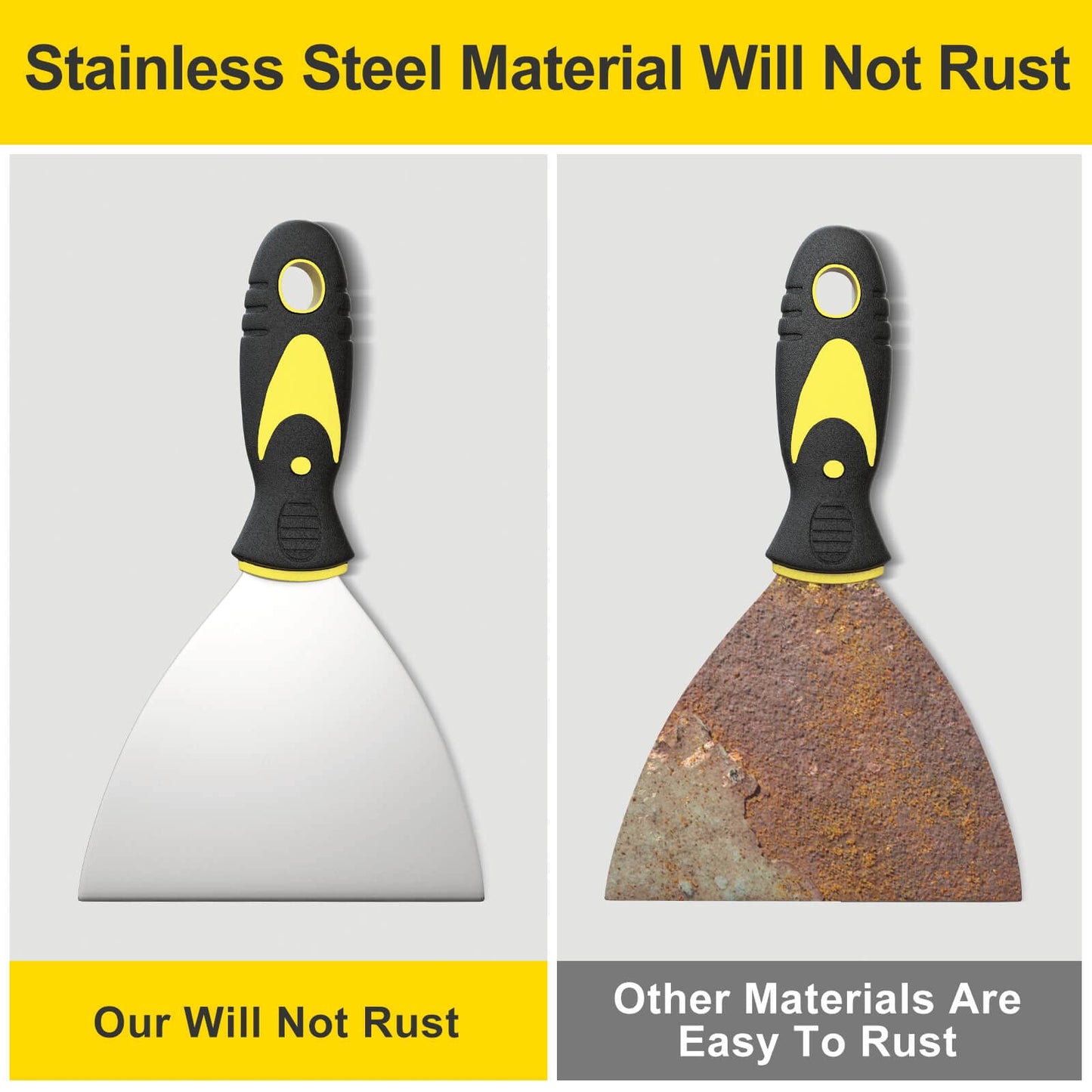 Rerdeim 5Pcs Putty Knife, Set, 1" 2" 3" 4" 5" Scraper, Spackle Knife, Paint Scraper, Scraper Tool, No Rusting, Perfect For Repairing Drywall, Removing Wallpaper, Mud, Plaster Scraping