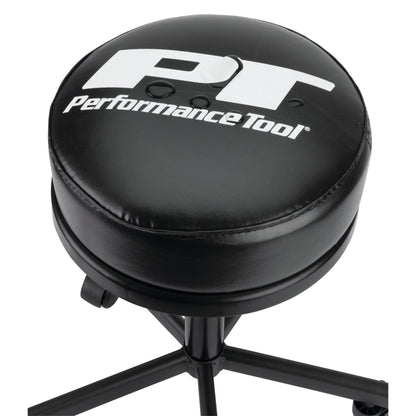 Performance Tool W85033 Extra-Thick Big Top Pneumatic Rolling Shop Stool for Mechanic Garages and Workshops, Black, 19x19x18.5-Inches