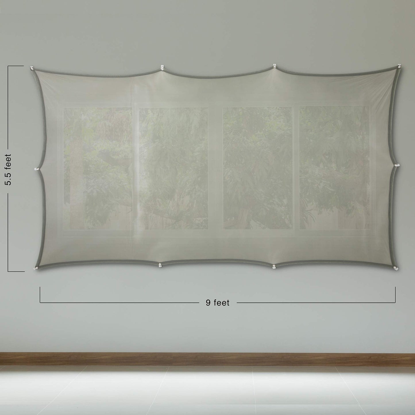 (5.5 ft x 9 ft) Holographic Rear Projection Screen with Mounting Hardware for Projecting Halloween Videos