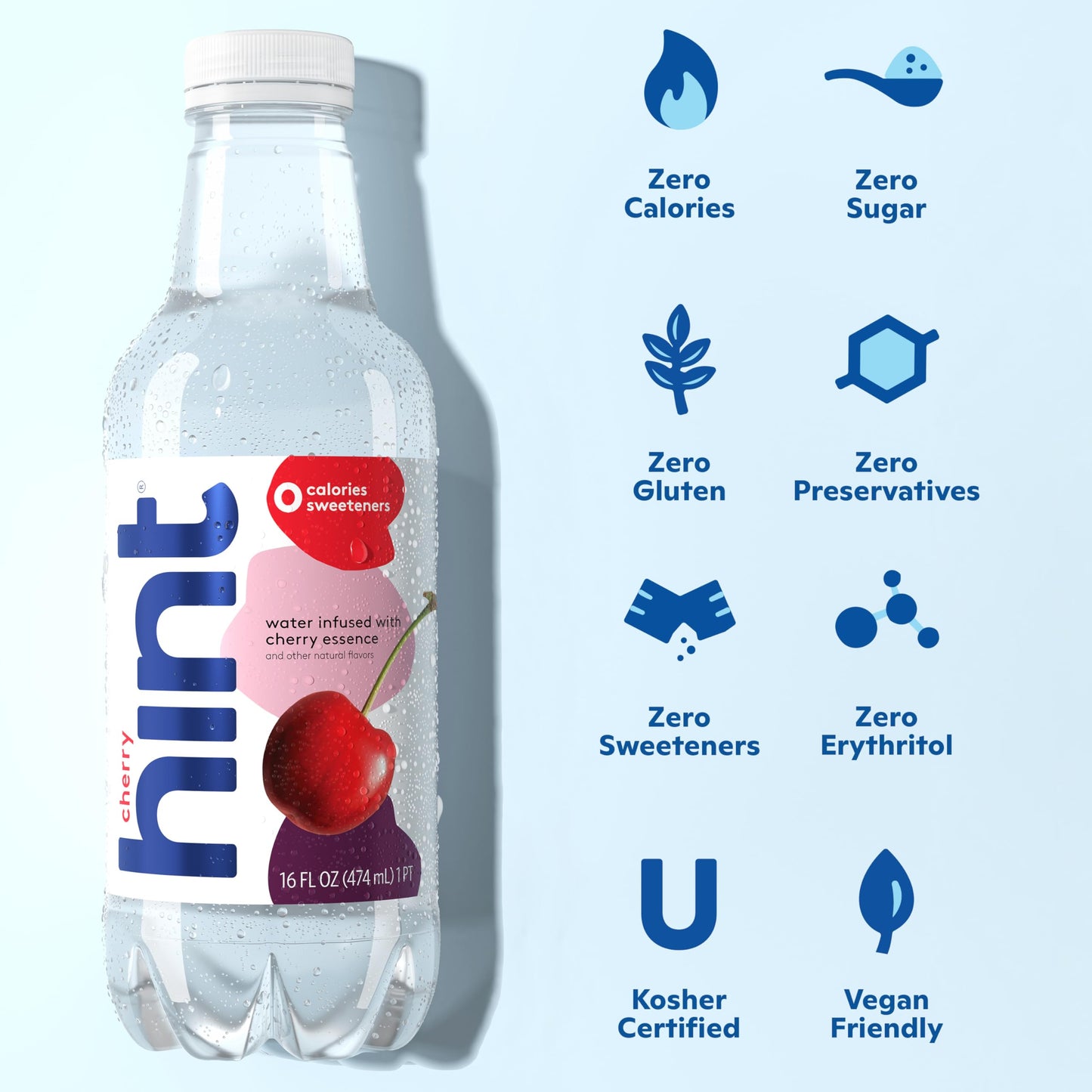 Hint Water Purple Variety Pack (Pack of 12), 16 Ounce Bottles, 3 Bottles Each of: Raspberry, Watermelon, Cherry, and Peach, Zero Calories, Zero Sugar and Zero Sweeteners