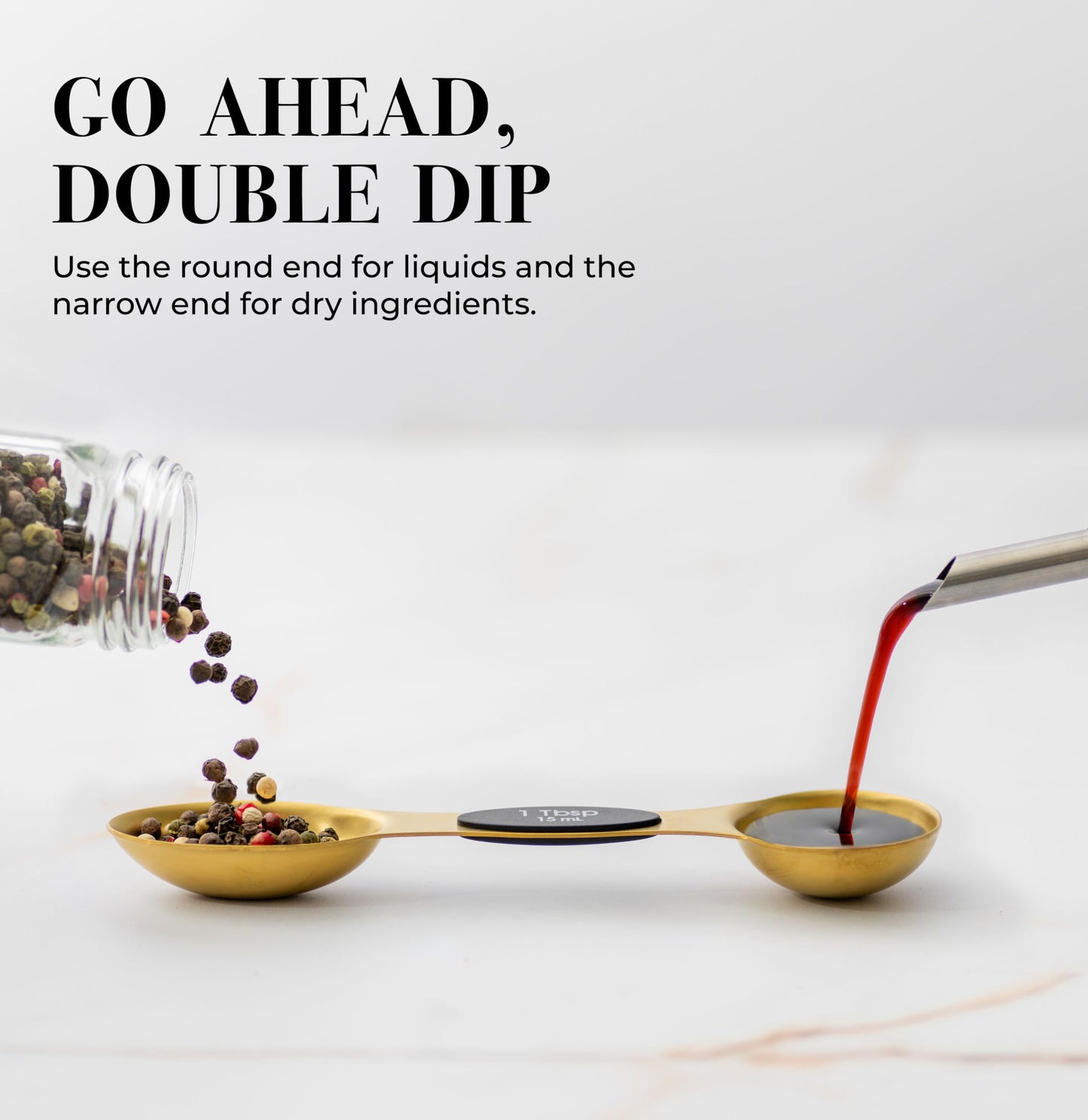 Magnetic Measuring Spoons Set – Stainless Steel Gold Measuring Spoons for Cooking and Baking – Cute and Durable Gold Kitchen Accessories - Great for Gifting