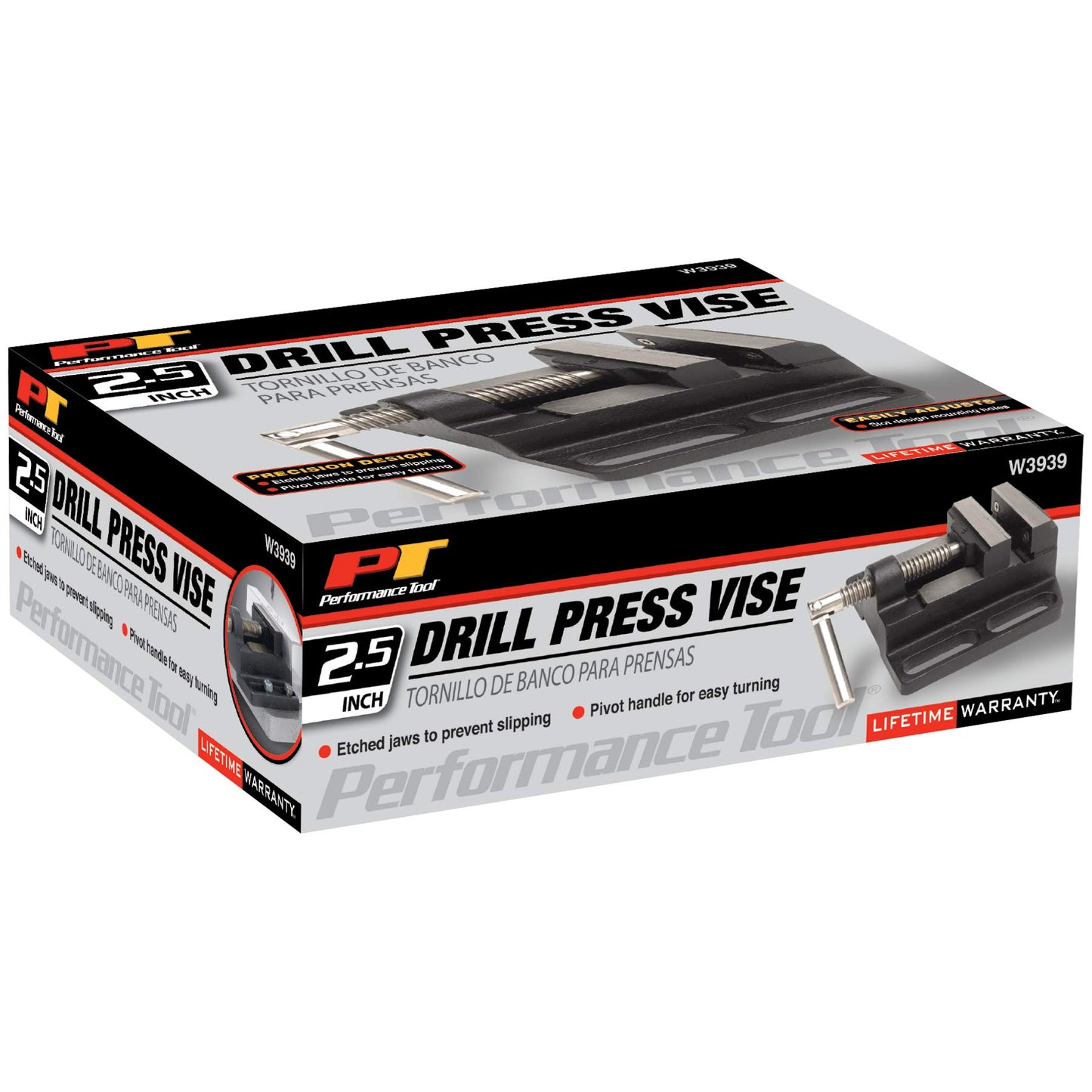 Performance Tool W3939 2-1/2" Heavy Duty Drill Press Vise - Securely Clamp Workpieces for Accurate Drilling