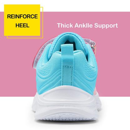 Girls Sneakers Toddler Kids Slip on Glitter Lightweight Running Tennis Athletic Sports Outdoor Shoes Gradient Pink, US2