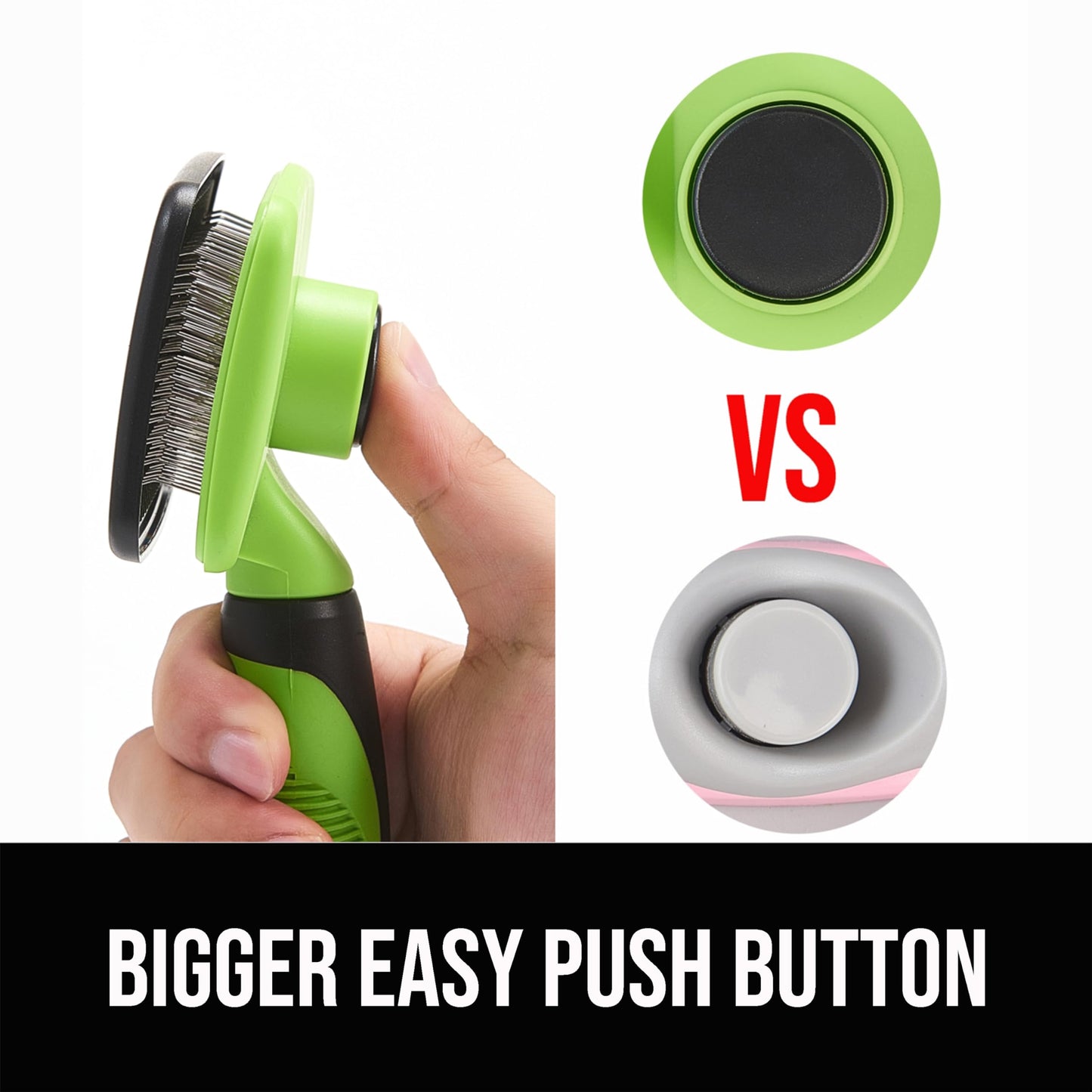 OEFEO Self Cleaning Slicker Brush for Dogs& Cats, Skin Friendly Grooming Brush for Shedding Long&Short Haired Dogs& Cats, Deshedding Pet Supplies Accessories, Green