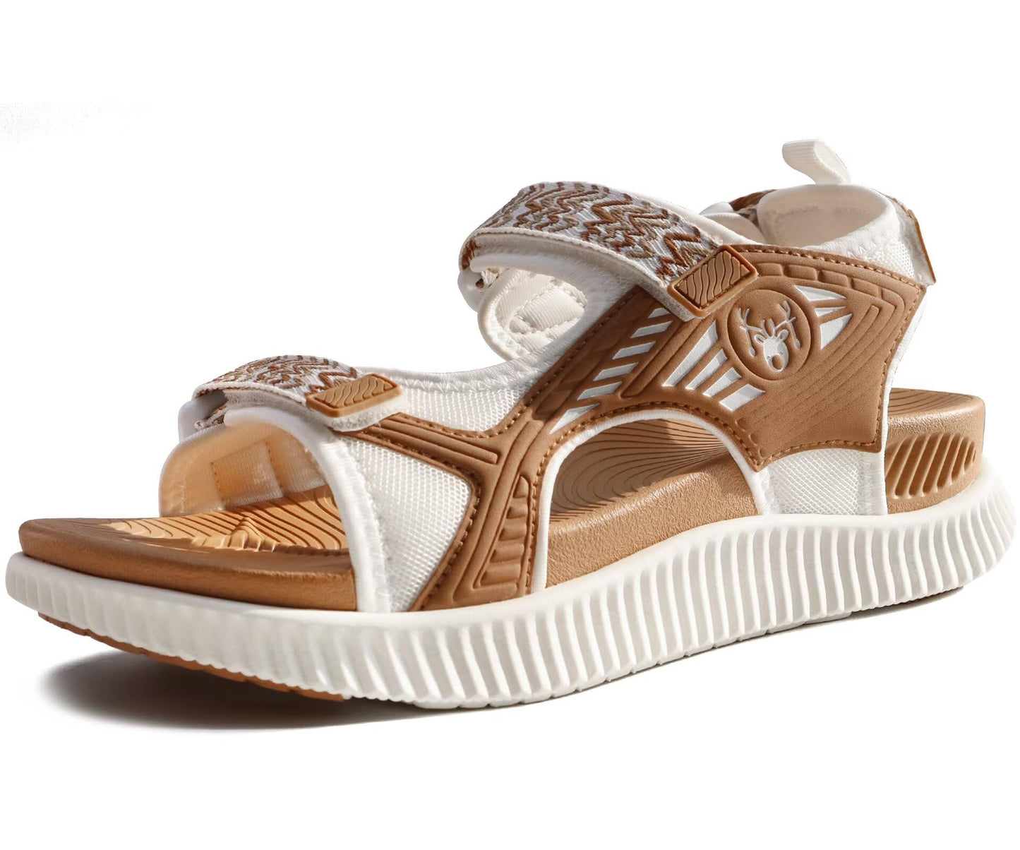 KuaiLu Womens Orthopedic Walking Sandals Comfortable Plantar Fasciitis Arch Support Summer Outdoor Travel Outfits Platform Cushion Shoes Athletic Sport Recovery Adjustable Strap Slides Khaki Size 8