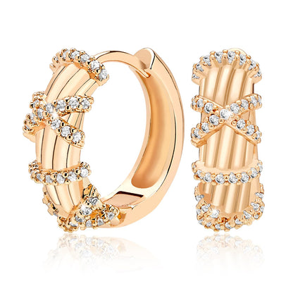 18K Crystal Heart Hoop Earrings for Women with Locket Design, White Crystal Cubic Zirconia Dangling Earrings Fine Jewelry Gifts for Her