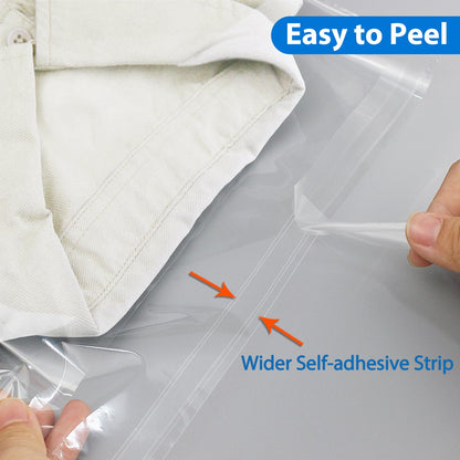 PigPotParty 9"x12" Self-Sealing Clear Cellophane T-Shirt Bags with Adhesive, 100 Pack Plastic Cello Packaging for Clothes, Gifts, Magazines, A4, Envelope, Letter & Small Business Use