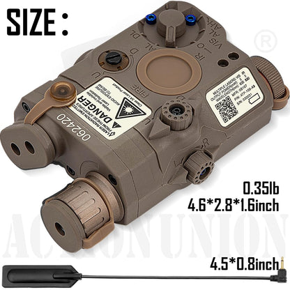 ACTIONUNION Airsoft PEQ-15 IR Laser + Visible Red Laser + White LED Flashlight (Tan)