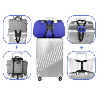 Luggage Straps Bag Bungee， Luggage Straps Suitcase Adjustable Belt，Add a Bag Easy to Travel Suitcase Elastic Strap Belt – (Black)