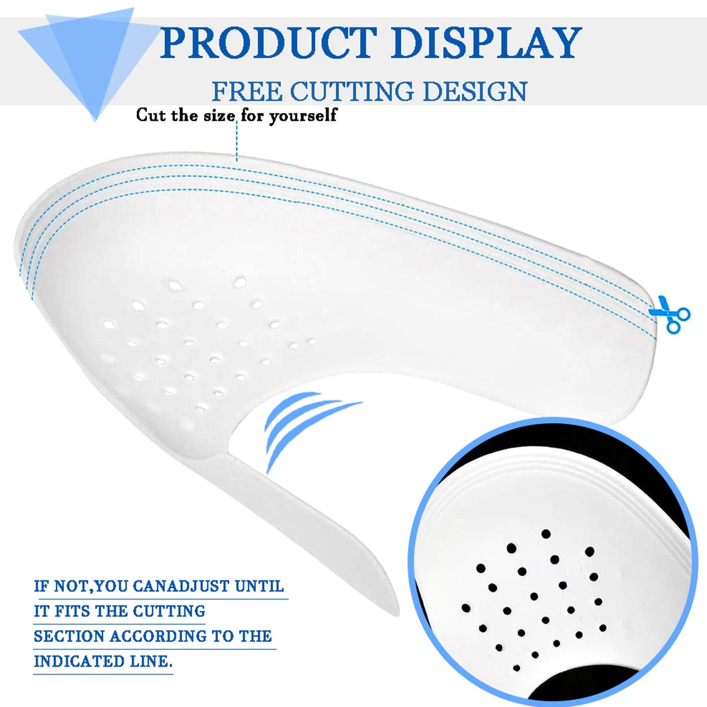 Madala 2 Pair Crease Protector for Air Force Shoes, Sneaker Shoes Protectors, Crease Guards Anti Crease Shoes Protector, Anti Wrinkle Shoes Crease Protector, No Crease Shoe Inserts for Men's 7.5-12