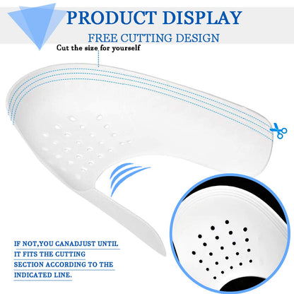 Madala 2 Pair Crease Protector for Air Force Shoes, Sneaker Shoes Protectors, Crease Guards Anti Crease Shoes Protector, Anti Wrinkle Shoes Crease Protector, No Crease Shoe Inserts for Men's 7.5-12