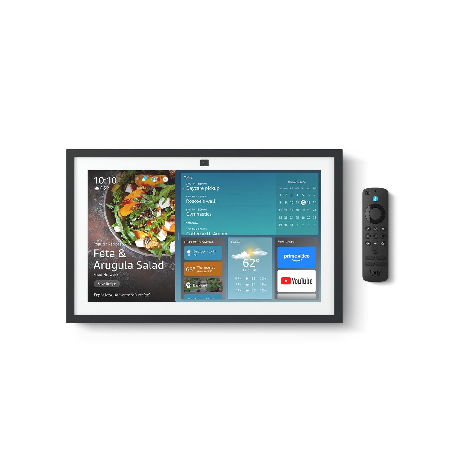 Amazon Echo Show 15 (newest model), Full HD 15.6" kitchen hub for home organization, with built-in Fire TV and Alexa