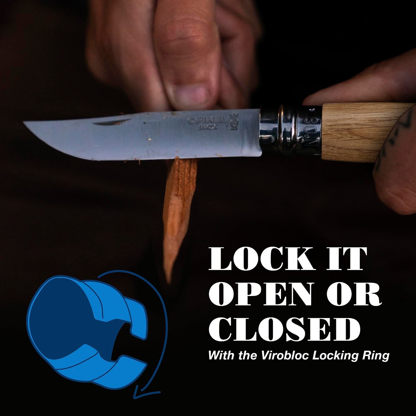 OPINEL No.06-No.09 Premium Woods, Stainless Steel Folding Pocket Knife, Made in France (No.06/Oak)