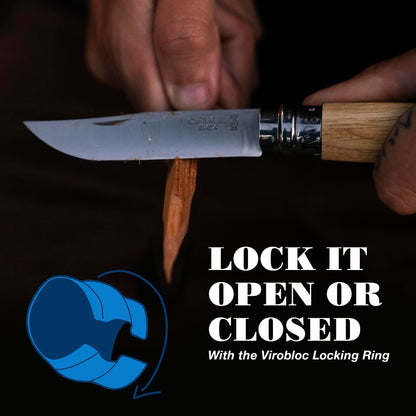 OPINEL No.06-No.09 Premium Woods, Stainless Steel Folding Pocket Knife, Made in France (No.06/Oak)