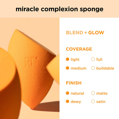 Real Techniques Miracle Complexion Sponge, Beauty Sponge For Makeup Blending & Foundation Application, Full Coverage, Streak-Free Professional Makeup Tool, Cruelty Free, Vegan, Latex Free, 2 Count