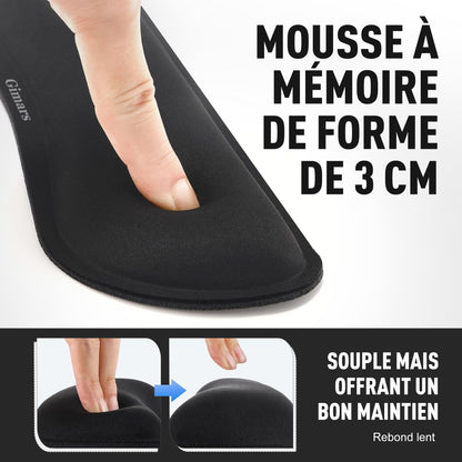 Gimars Upgrade Enlarge Silky and Superfine Fabric Gel Memory Foam Keyboard Wrist Rest Set, Ergonomic Keyboard Mouse Wrist Support for Typing Pain Relief, Comfort for Office, Gaming, Computer, Black