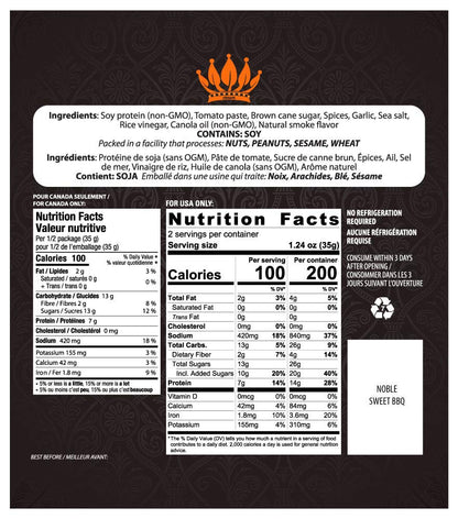 Noble Jerky - Vegan, Vegetarian, Plant Based Snacks, 70 Gram Bags, (3 Bags) (BBQ)