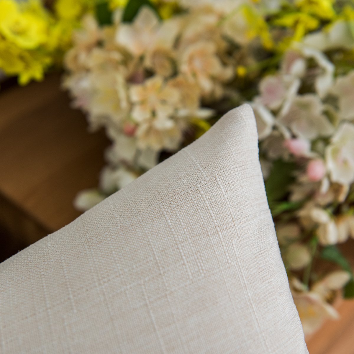 Jeanerlor Home Set of 2 Decoration 12＂x20＂Faux Linen with Bamboo Texture Euro Throw Pillow Sham Cushion Cover for Office/Chair Light Linen