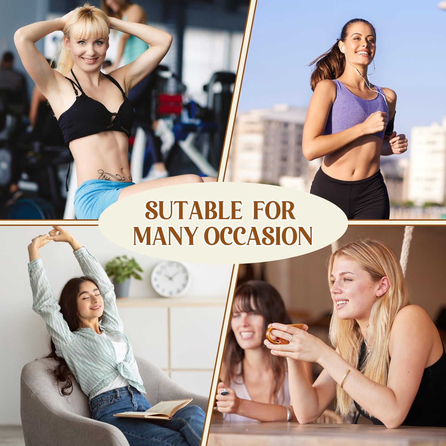 4 Pairs Yoga Pilates Socks with Grips for Women, Non Slip Athletic Cute Ruffle Crew Socks for Ballet Workout Hospital 9-11