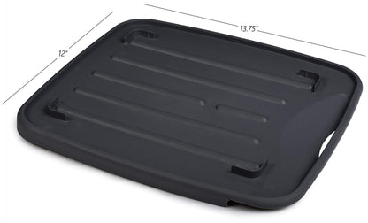 Masirs Pop-Up Collapsible Dish Drying Rack: Convenient Storage, Drains into Sink, Eight Large Plate Capacity, Sectional Cutlery and Utensil Compartment. Compact and Portable Design.