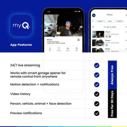 myQ Smart Garage Door Video Keypad with Wide-Angle Camera,Customizable PIN Codes,and Smartphone Control–Take Charge of Your Garage Access Works with Chamberlain, LiftMaster and Craftsman openers,White