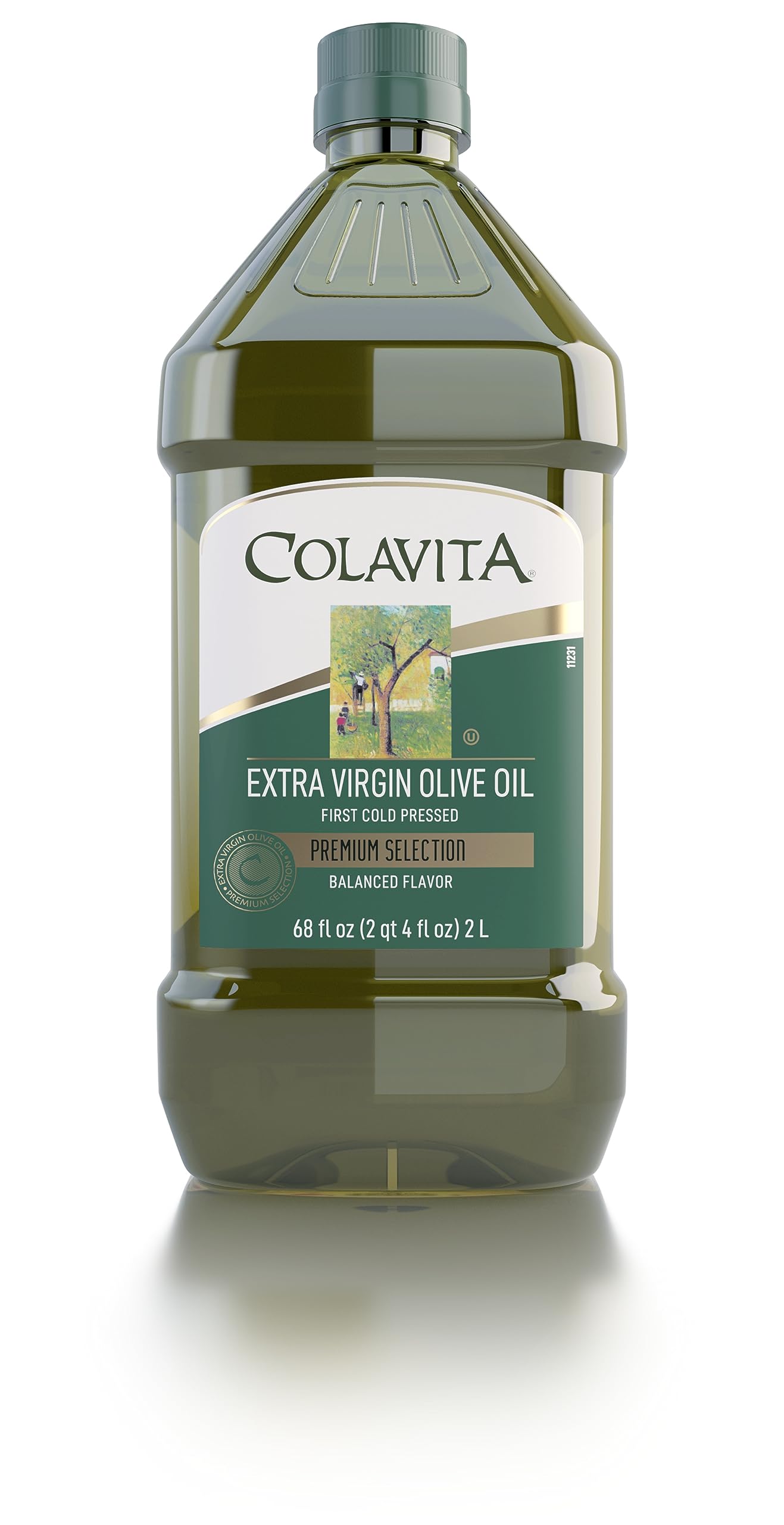 Premium Selection Extra Virgin Olive Oil, 68 Oz - First Cold Pressed, Ideal for Roasting, Baking, Dressings - Imported from Italy by Colavita