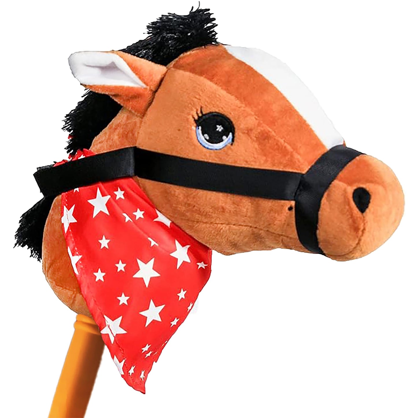 Ponyland: Music Stick Animal - Brown Horse - Music Button, Sturdy Two-Piece Stick W/Colorful Soft Plush Animal Head, Pretend Play Toy, Kids Ages 3+
