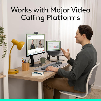 Logitech C920x HD Pro Webcam, Full HD 1080p/30fps Video, Clear Audio, HD Light Correction, PC Camera Webcam, Works with Skype, Zoom, Facetime, PC, Laptop, Mac, Tablet - Black