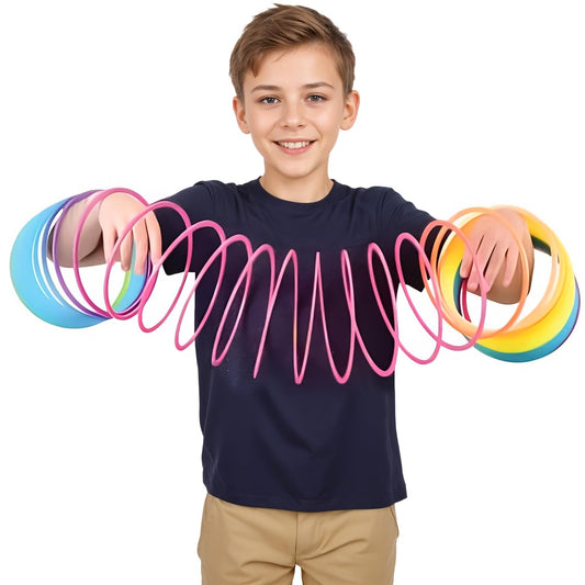 Liberty Imports 6" Jumbo Rainbow Coil Spring - Giant Classic Novelty Toy, Big Fun Large Magic Walking Magic Spring for Fidget and Stress Relief - Great Gift for Kids, Adults (Round)