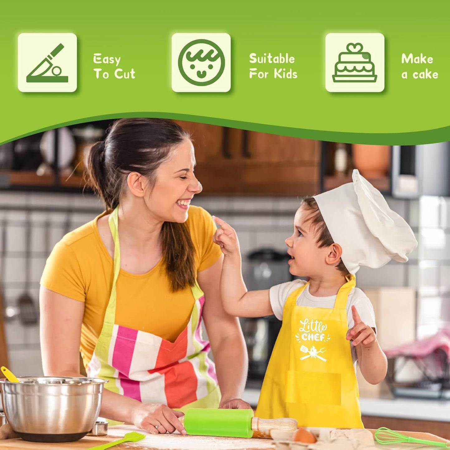 Montessori Kitchen Tools for Toddlers-21PCS Kids Cooking Sets Real-Montessori Cooking Set for Toddlers Kids Chef Set with Children Safe Knives Cutting Set