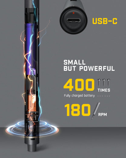 Fanttik E1 Pro 3.7V Mini Electric Screwdriver, Precision Screwdriver Set with LED Light, 24 Magnetic Bits, Max. 3 N.m, Magnetic Storage, 5/32''Hex, Repair Tool Set for Phone Camera Laptop Watch