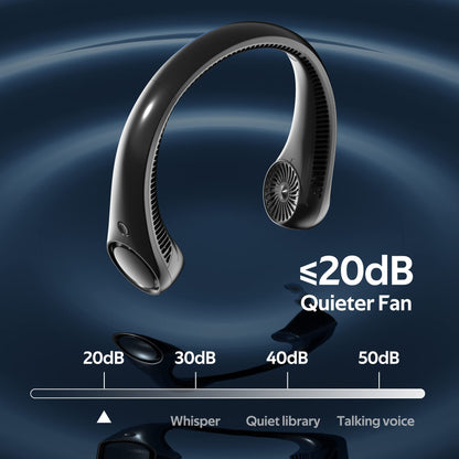 Portable Neck Fan, Hands Free Bladeless, 360° Cooling Personal Fan,Wearable Quiet Fan for Outdoor Indoor, Birthday Gifts for Men Women Mom Dad, 4000mAh Battery USB Rechargeable, 3-Speeds(Black)