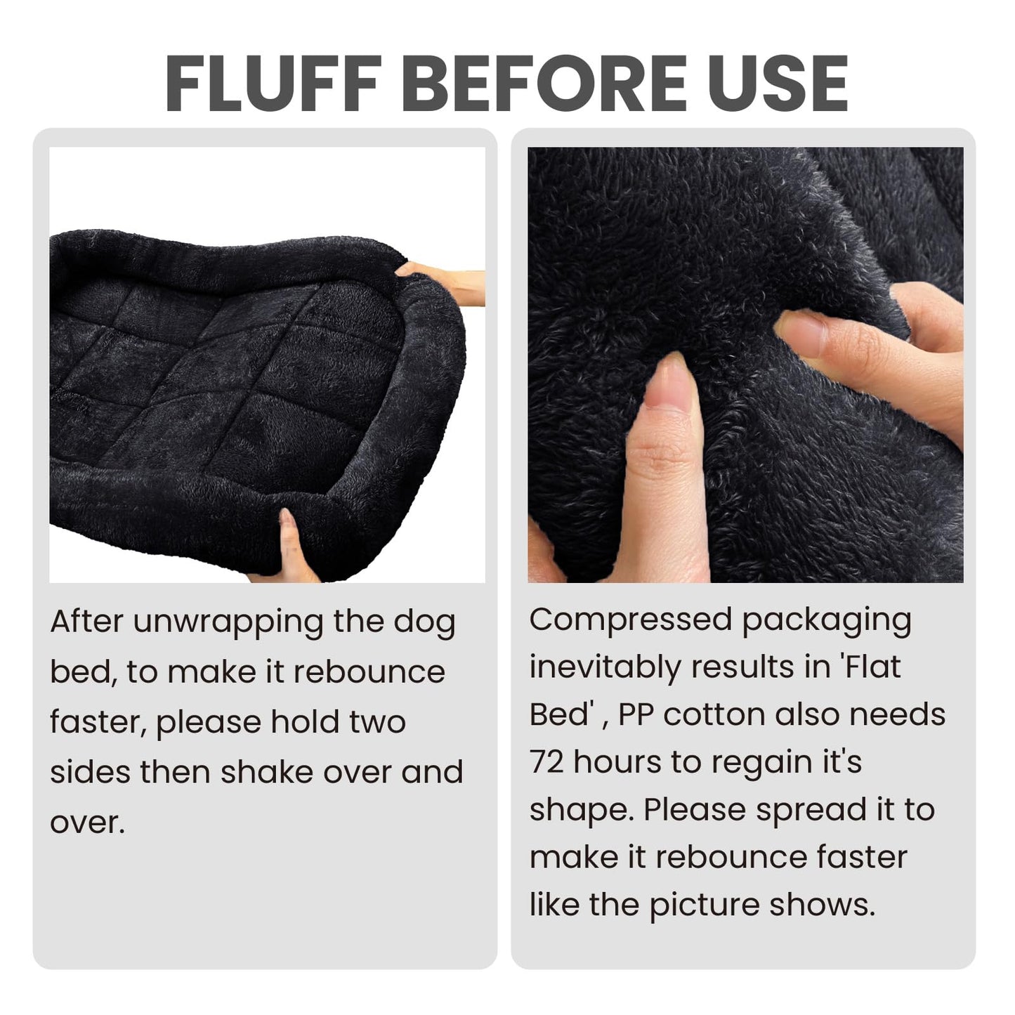 Patas Lague Bolster Dog Bed for Extra Small Dogs 16''x12'', Soft Warm Foam Pet Sofa Bed, Machine Washable Pet Cat Crate Mat for Toy Breeds, Black