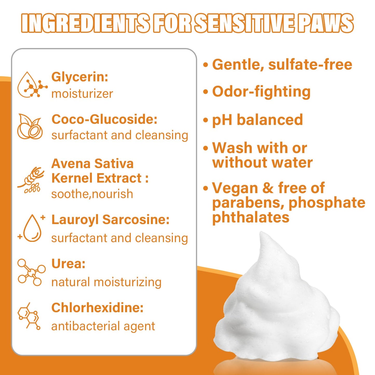 Paw Cleaner for Dogs & Cats, No-Rinse Foaming Pet Foot Washer with Built-in Scrubber Brush for Dirty, Muddy Paws – Suitable for Small, Medium & Large Dogs, Puppies, Kittens (5 fl oz)