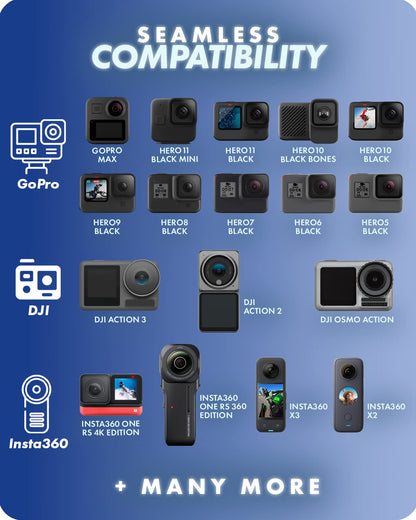 Movo GB-U80T Underwater Diving Rig with Cold Shoe Mounts, Strap - Compatible with GoPro Hero, HERO6, HERO7, HERO8, HERO9, HERO10, HERO11, Osmo Action - Scuba GoPro Accessory (XL/Tangerine)