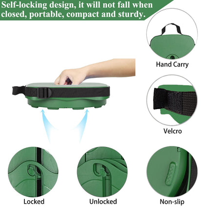 Fishboy Upgraded Square Collapsible Stool, 400lbs Max Weight, Lightweight But Sturdy, Portable Retractable Folding Telescoping Foldable Camping Stool for Adults Outdoor Fishing Hiking Travel BBQ