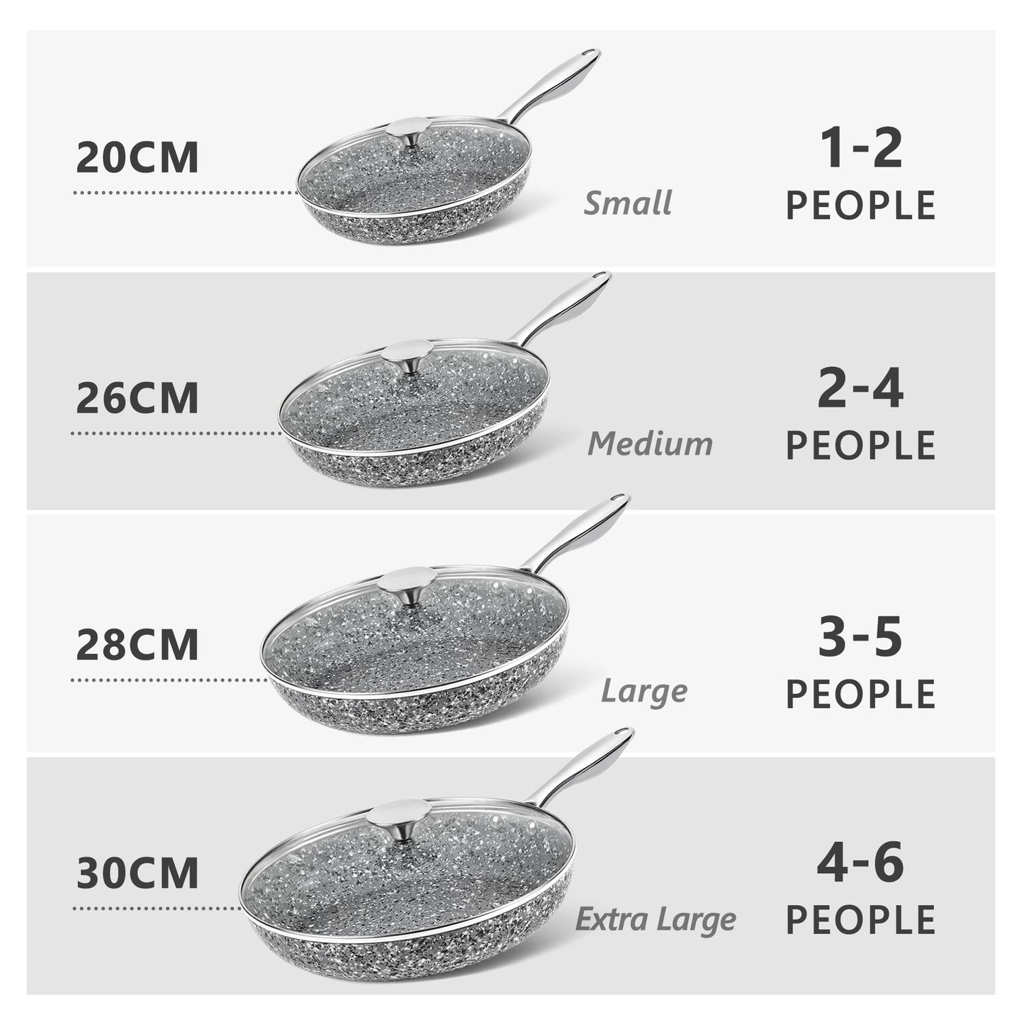 MICHELANGELO 10 Inch Frying Pan with Lid, Nonstick Frying Pan with Non Toxic Granite Coating, 10 Inch Stone Skillet, Non Stick Frying Pans for Cooking, Induction Compatible