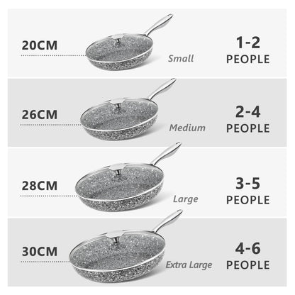 MICHELANGELO 10 Inch Frying Pan with Lid, Nonstick Frying Pan with Non Toxic Granite Coating, 10 Inch Stone Skillet, Non Stick Frying Pans for Cooking, Induction Compatible