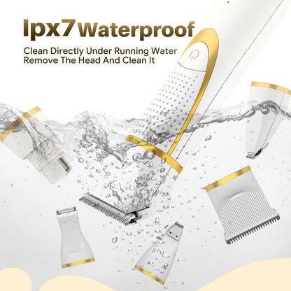 AIBORS Small Dog Grooming Kit, 4 in 1 Electric Cordless Dog Paw Trimmer with Nail Grinder, Low Noise Dog Nail Trimmers, IPX7 Waterproof Small Dog Grooming Clippers for Paws, Ears, Face, Hip Hairl