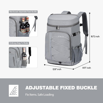 Maelstrom 35 Can Backpack Cooler Leakproof,Insulated Soft Cooler Bag,Beach / Camping Cooler,Ice Chest Backpack for Travel, Grocery Shopping,Kayaking,Fishing,Hiking,Grey