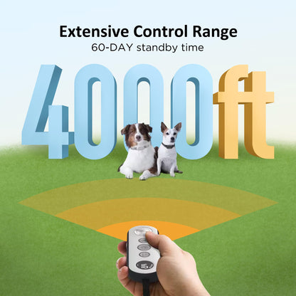 PATPET Shock Collar for Dogs(10-120lbs), 4000ft Rechargeable IPX7 Waterproof Training Collar with Remote for 2 Dogs- Electric Dog Collar for Small Medium Large Dogs 2 Packs