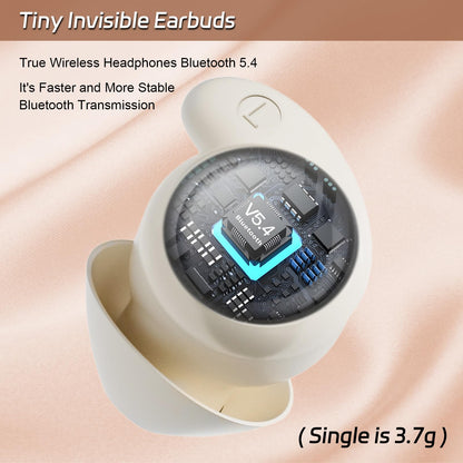 LOBKIN Sleep Headphones,Wireless Bluetooth 5.4 Noise Blocking Sleeping Headphones,Sleep Earbuds for Side Sleepers in-Ear Soft Mini Invisible Buds for Sleeping Working